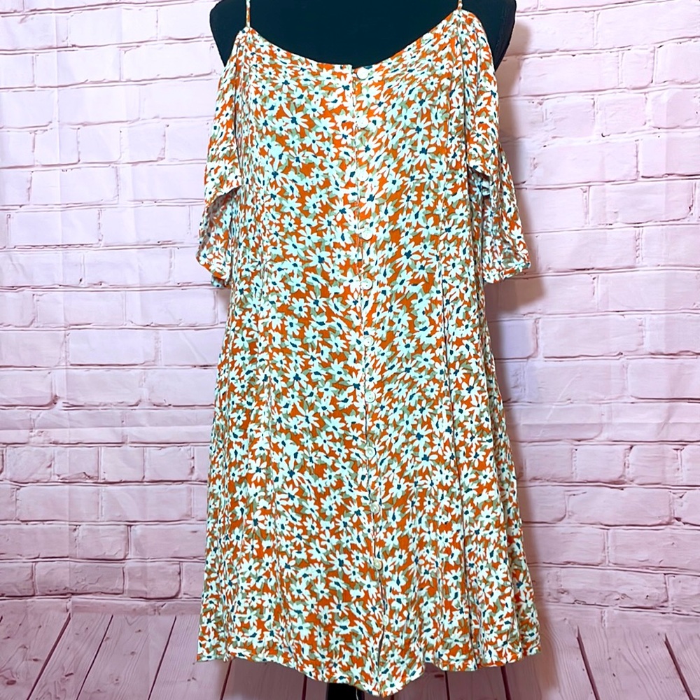 Patrons of Peace orange floral dress